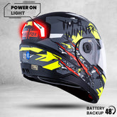 N2 Air Winner Matt Yellow Smart Bluetooth Flip-up Double Visor Helmet